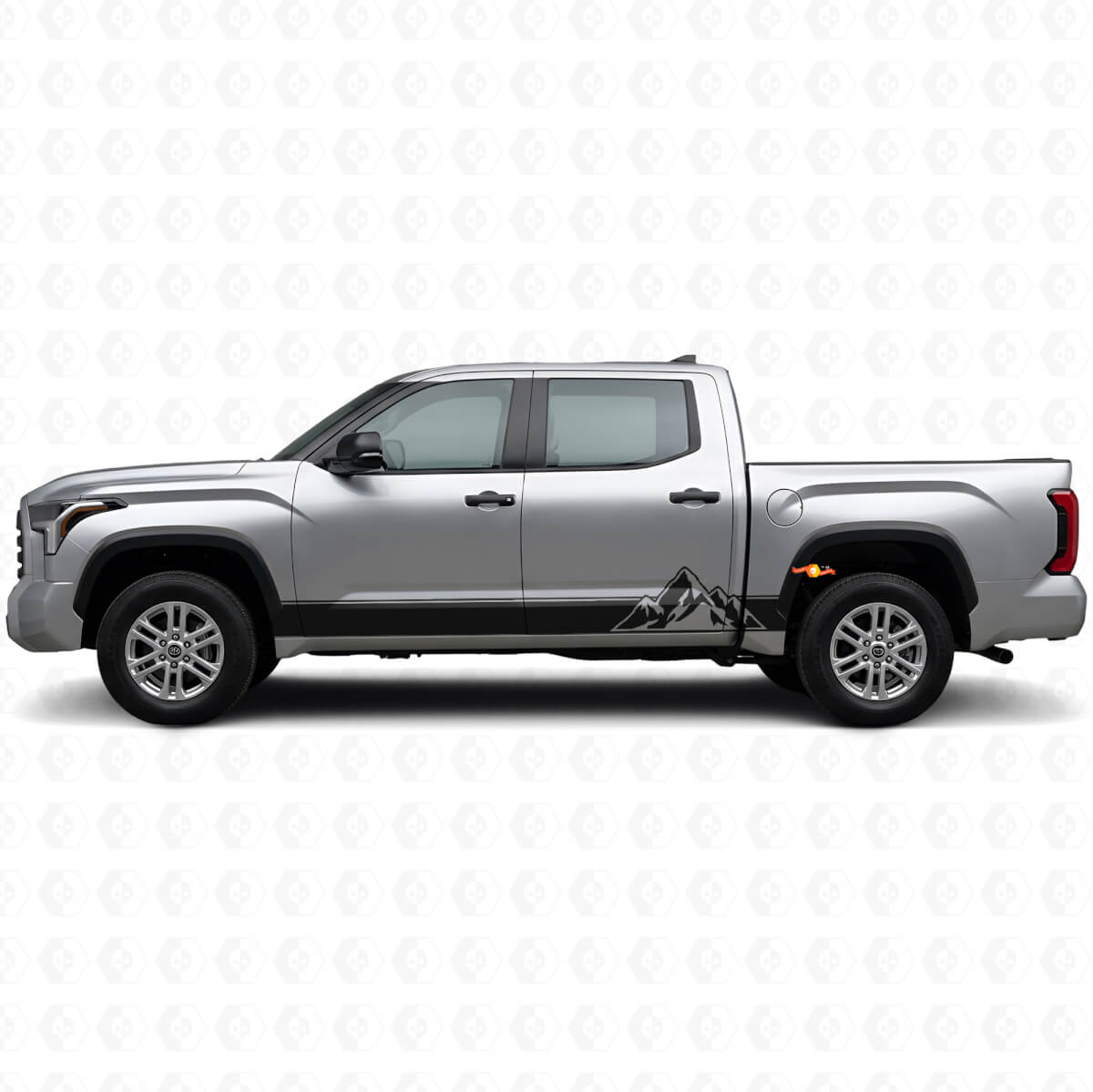 Mountains Style Strepen Rocker Panel Vinyl Decal Kit voor Toyota Tundra 2022+