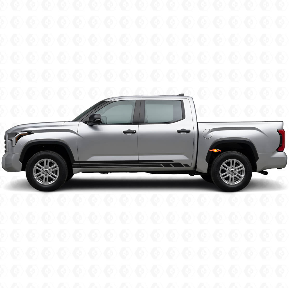 Gekromde Strepen Rocker Panel Vinyl Decal Kit voor Toyota Tundra 2022+