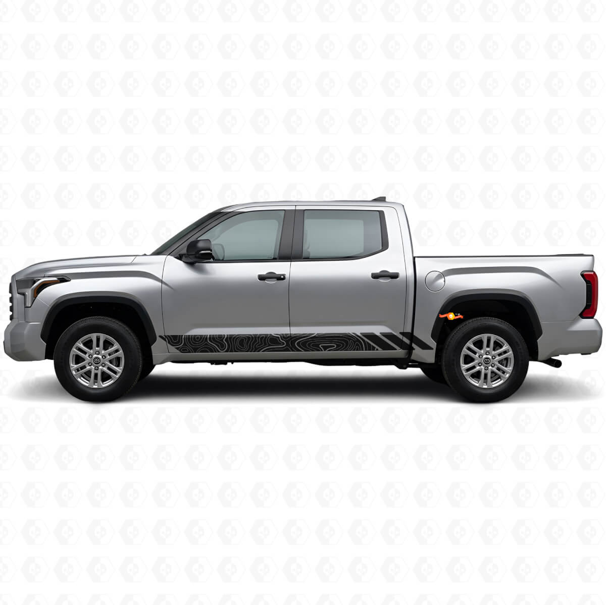 Topografische Stijl Strepen Deur Vinyl Decal voor Toyota Tundra 2022+