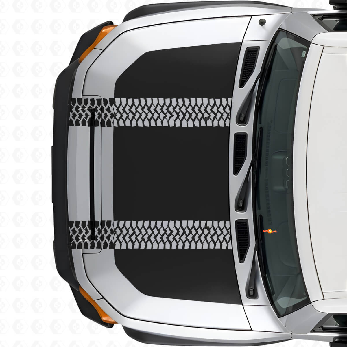 Blackout met bandenprofiel motorkap vinyl sticker voor Toyota FJ Cruiser