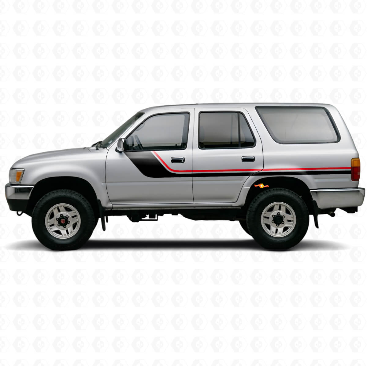 Twin Strepen Zijvinyl Sticker Kit voor Toyota 4Runner 1989-1995