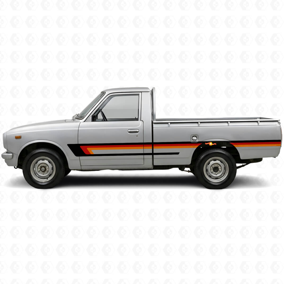 Triple Strepen Deurzijde Vinyl Sticker voor Toyota Hilux 1968-1972