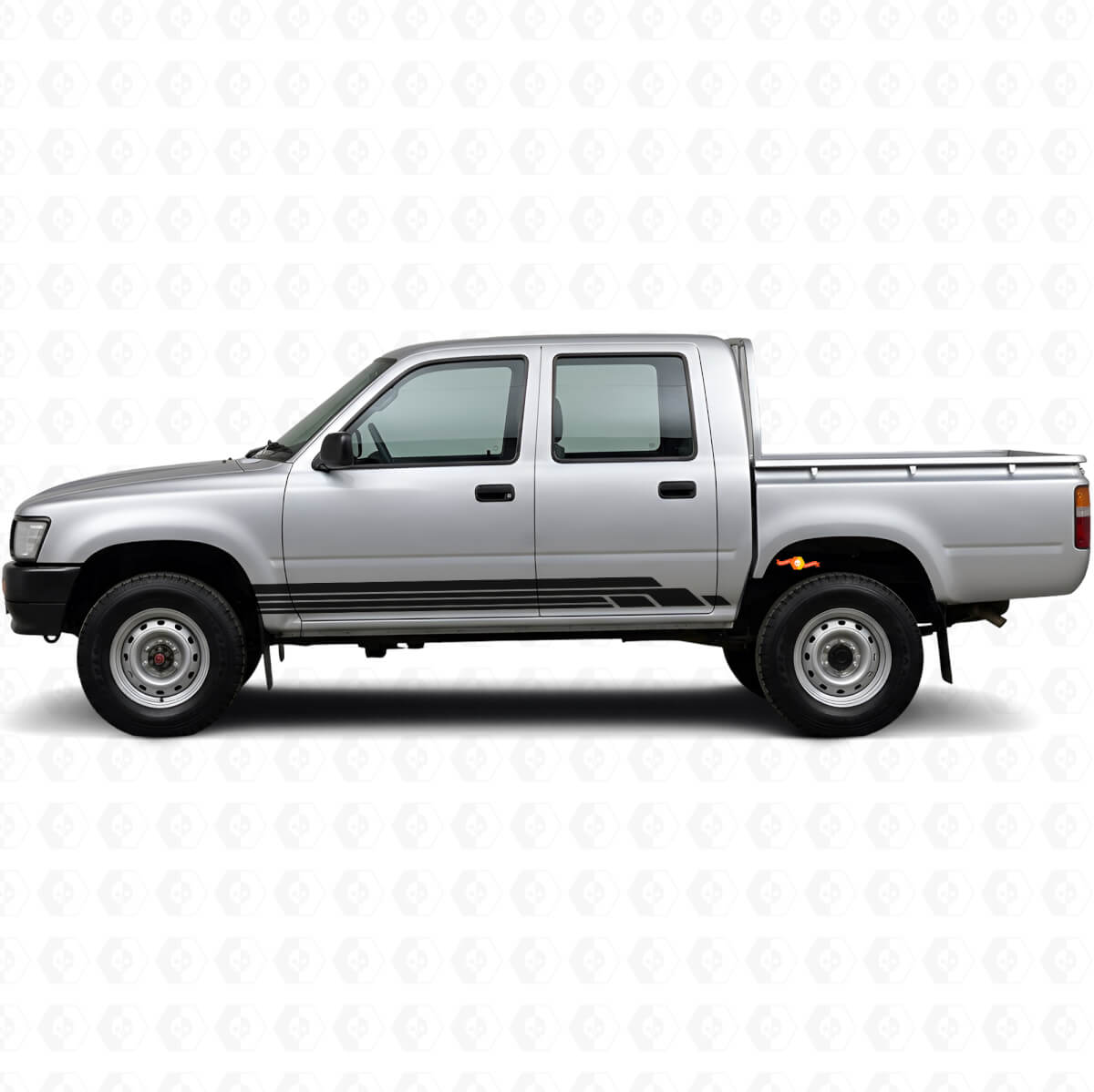 Gebogen Strepen Rocker Panel Vinyl Decal Kit voor Toyota Hilux 1988-1997