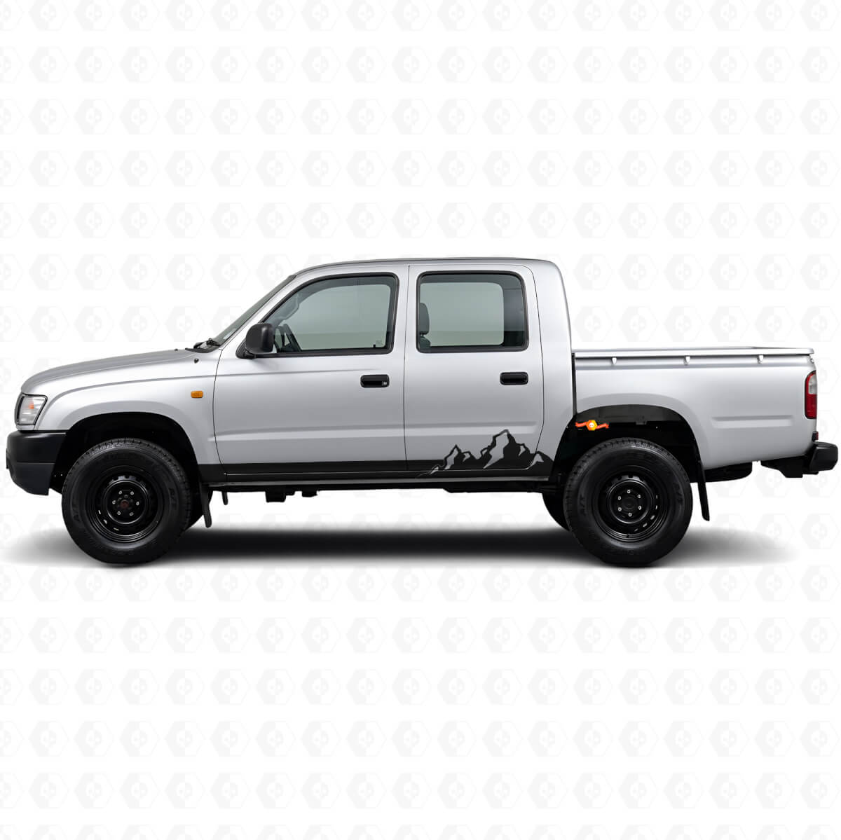 Mountains Dunne Strepen Rockerpaneel Vinylsticker voor Toyota Hilux 1997-2004