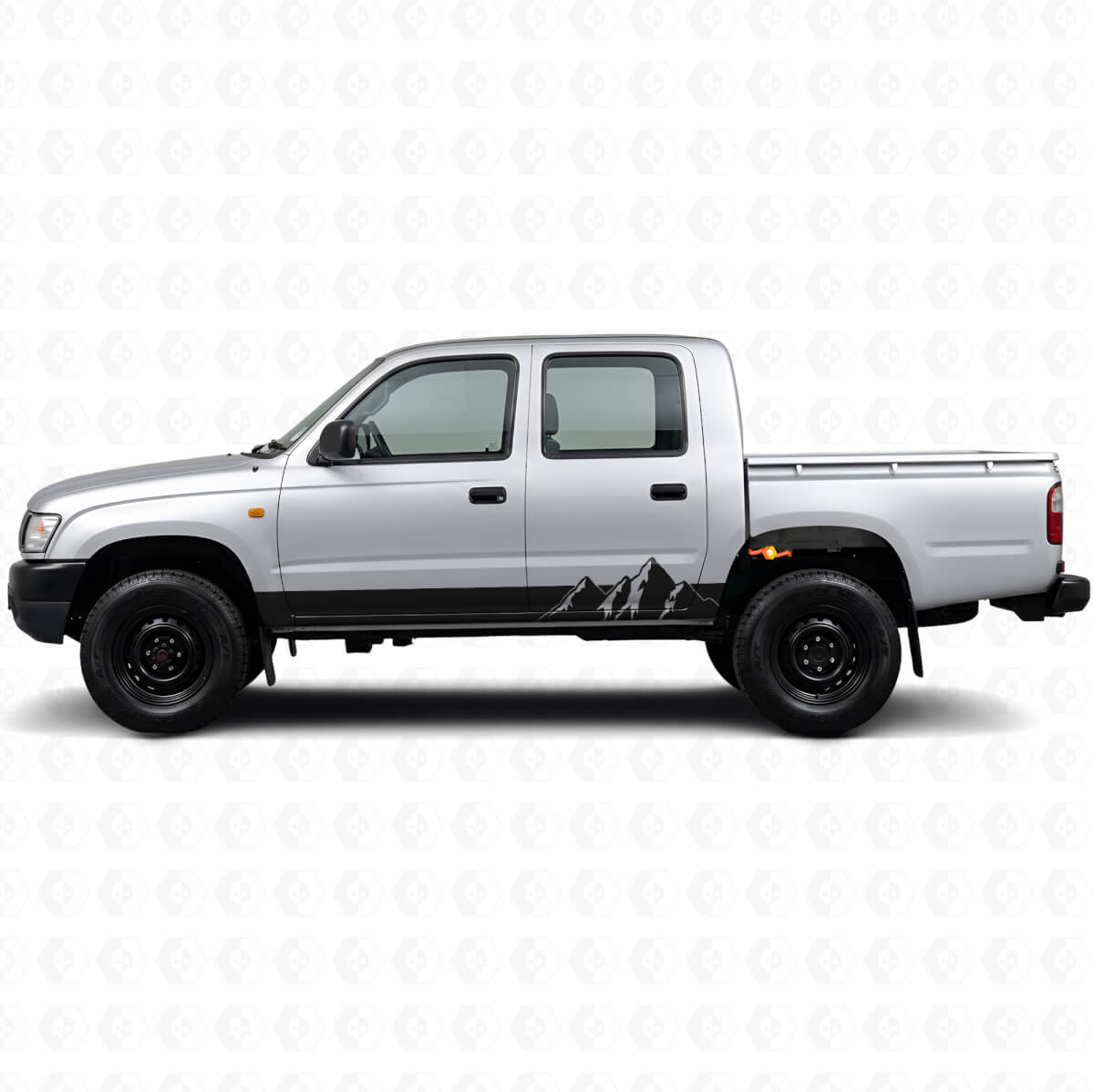 Mountains Wide Strepen Rocker Panel Vinyl Decal voor Toyota Hilux 1997-2004
