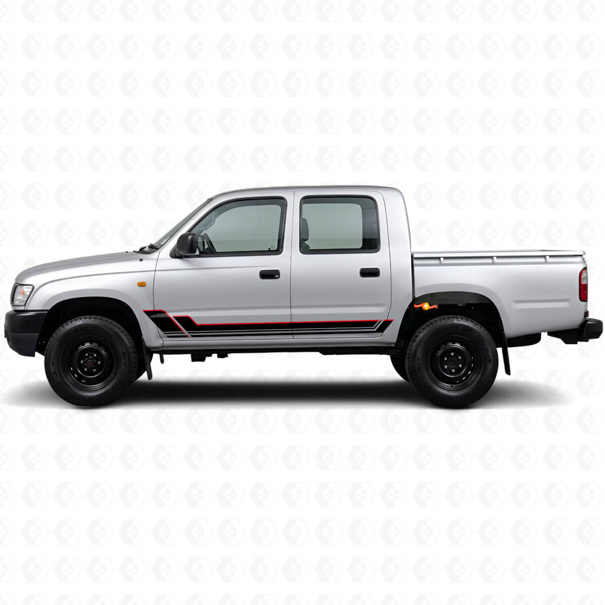 Twin Strepen Rocker Panel Vinyl Decal Kit voor Toyota Hilux 1997-2004