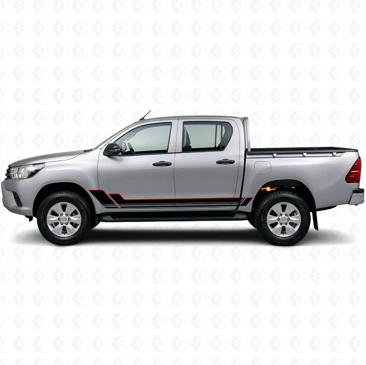 Twin Stripes Rockerpanel Vinyl Decal Kit voor Toyota Hilux 2015+