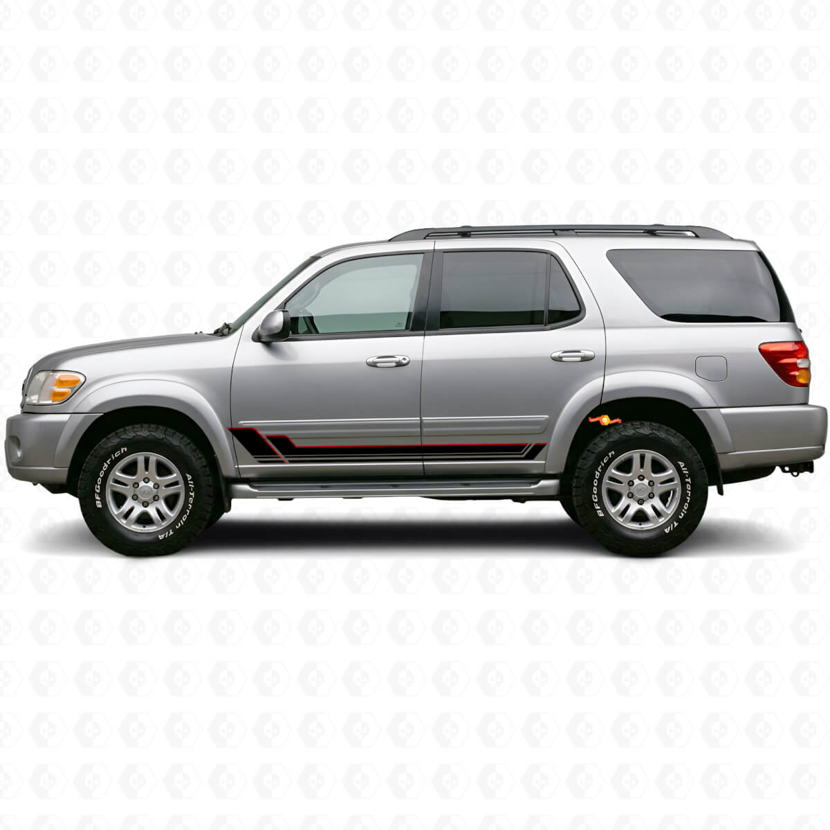 Twin Stripes Rocker Panel Vinyl Decal Kit voor Toyota Sequoia 2000-2007