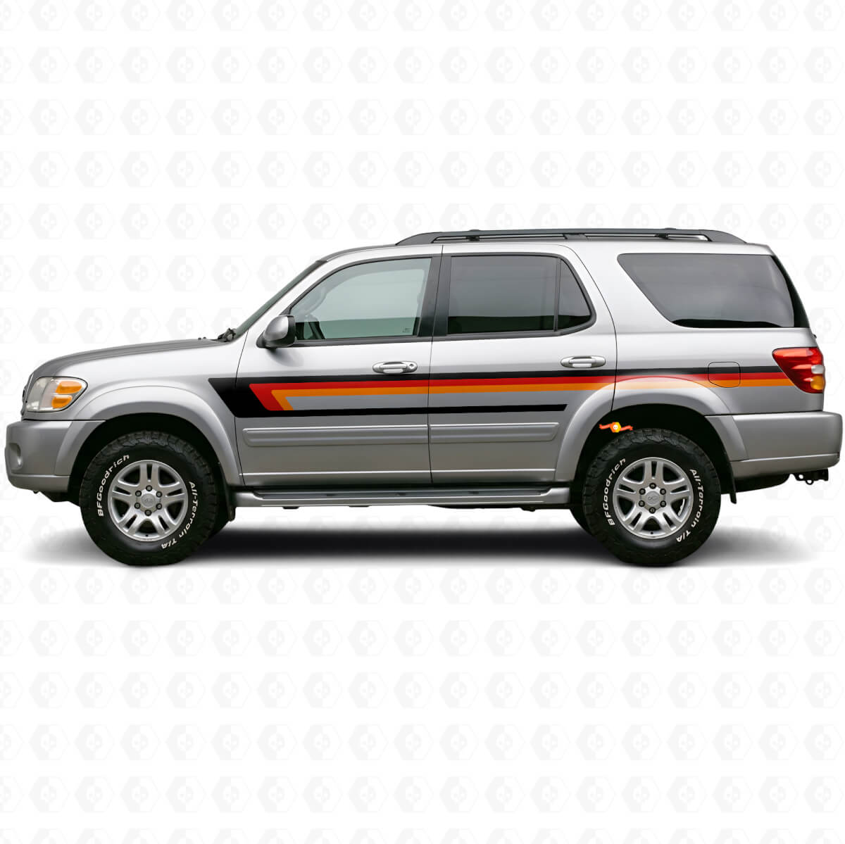 Triple Strepen Deurzijde Vinyl Decal voor Toyota Sequoia 2000-2007