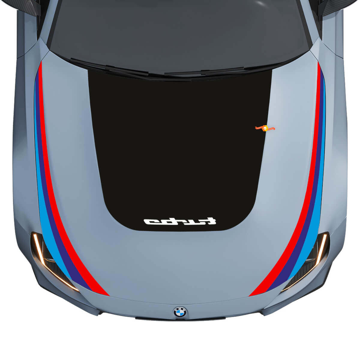 Blackout Turbo- en M Performance-strepen motorkap vinylsticker voor BMW M2 G87