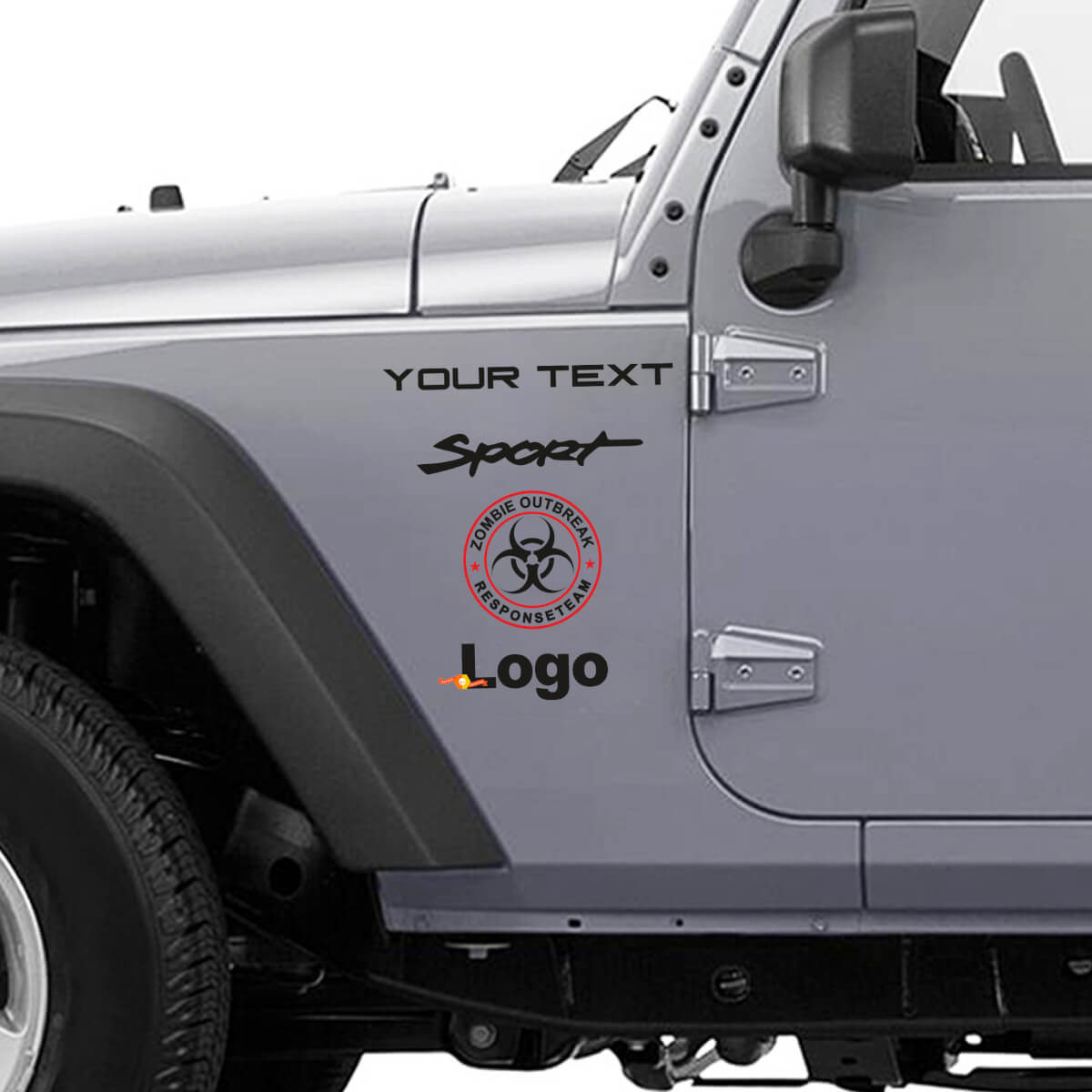 Zombie Outbreak Response Team vinylsticker voor Jeep Wrangler Rubicon
