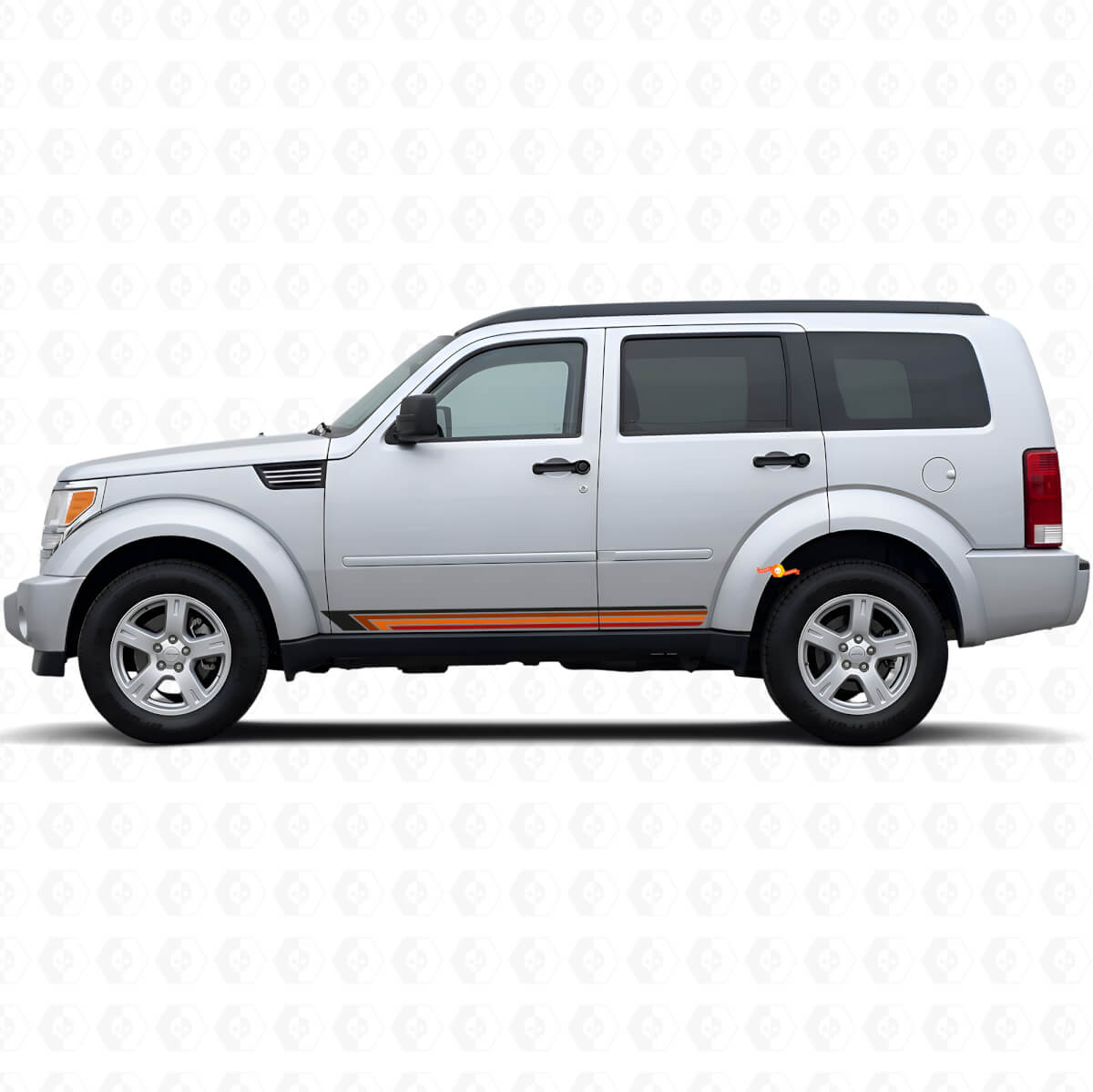 Vintage rechte strepen zijvinylsticker voor Dodge Nitro 2007-2011