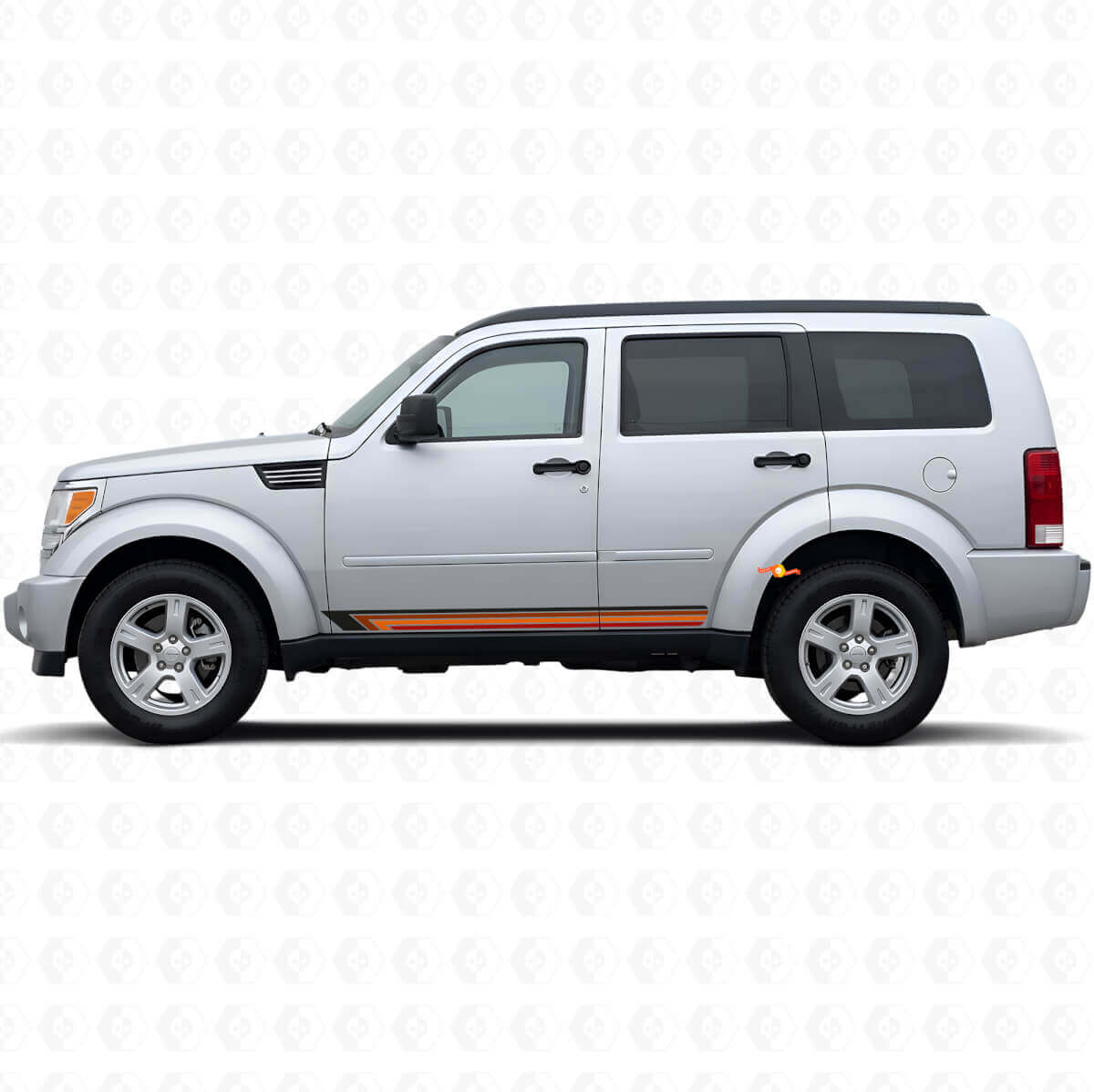 Vintage rechte strepen zijvinylsticker voor Dodge Nitro 2007-2011