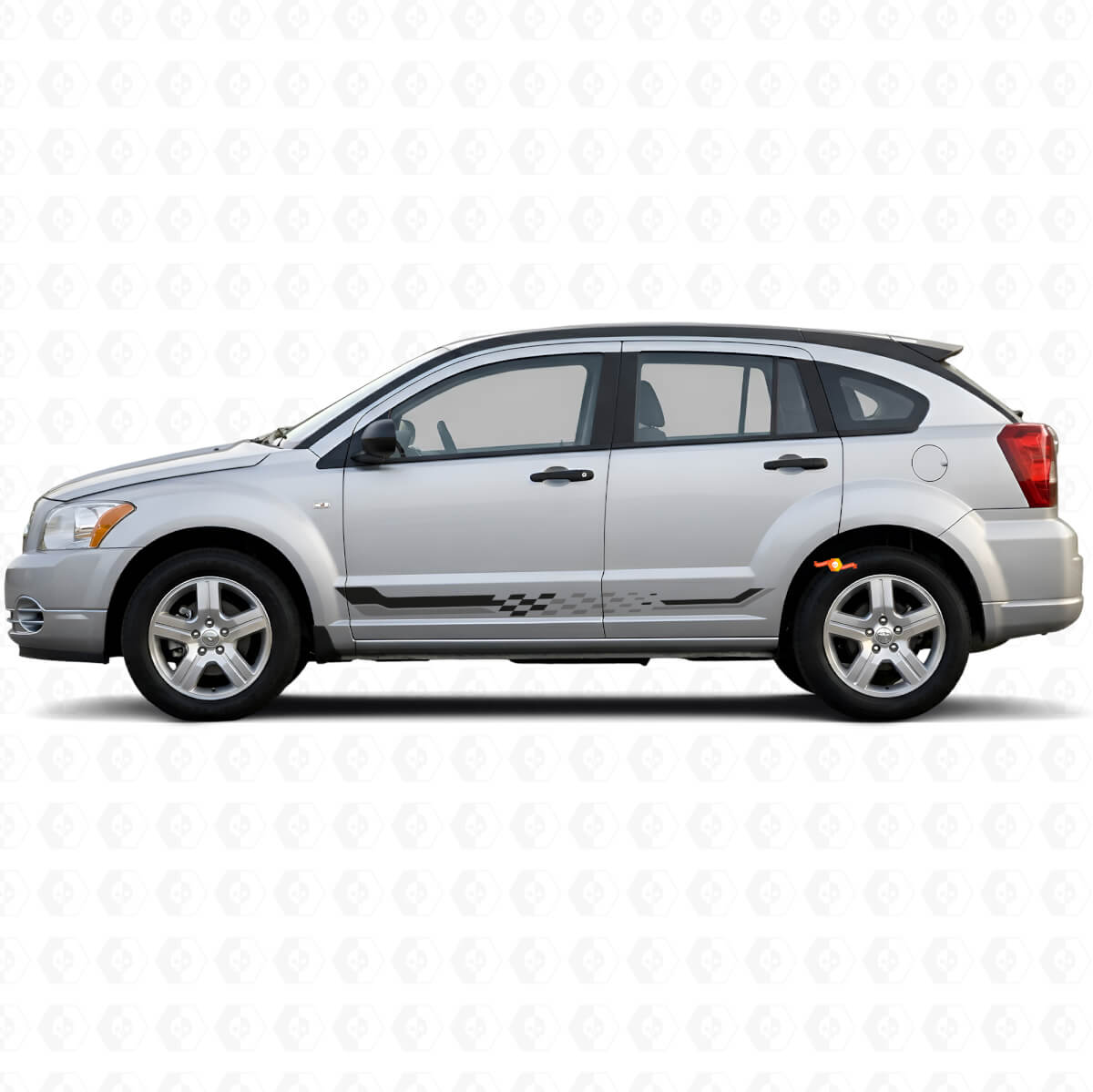 Ruitenvlag Zijkanten Strepen Vinyl Sticker voor Dodge Caliber 2007-2012