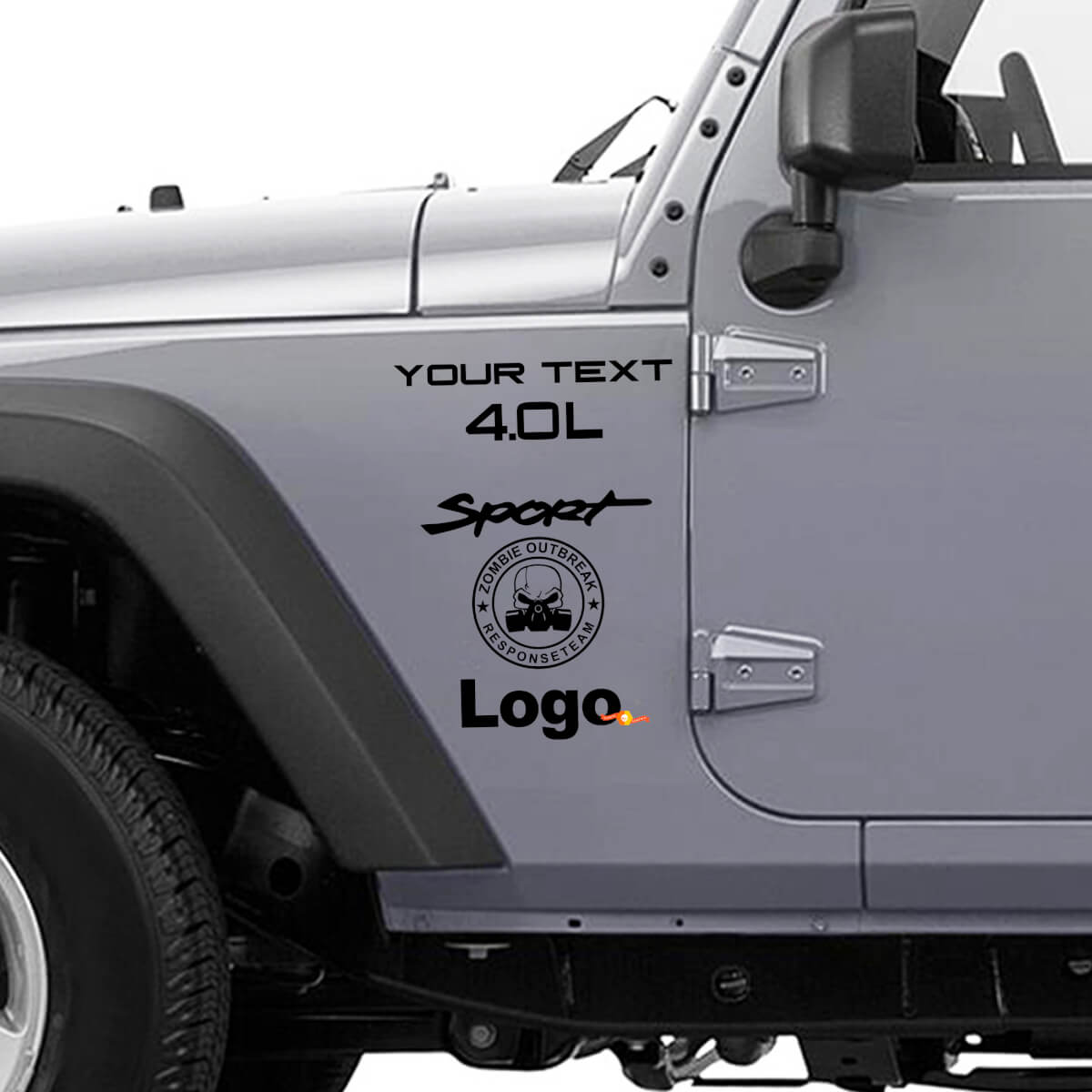 Zombie Outbreak Response Team Vinyl Decal Kit voor Jeep Wrangler Rubicon