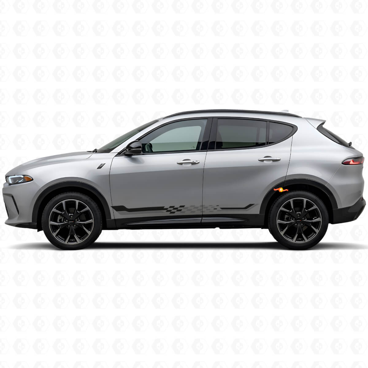 Vinylsticker met geblokte vlagzijstrepen voor Dodge Hornet 2023+