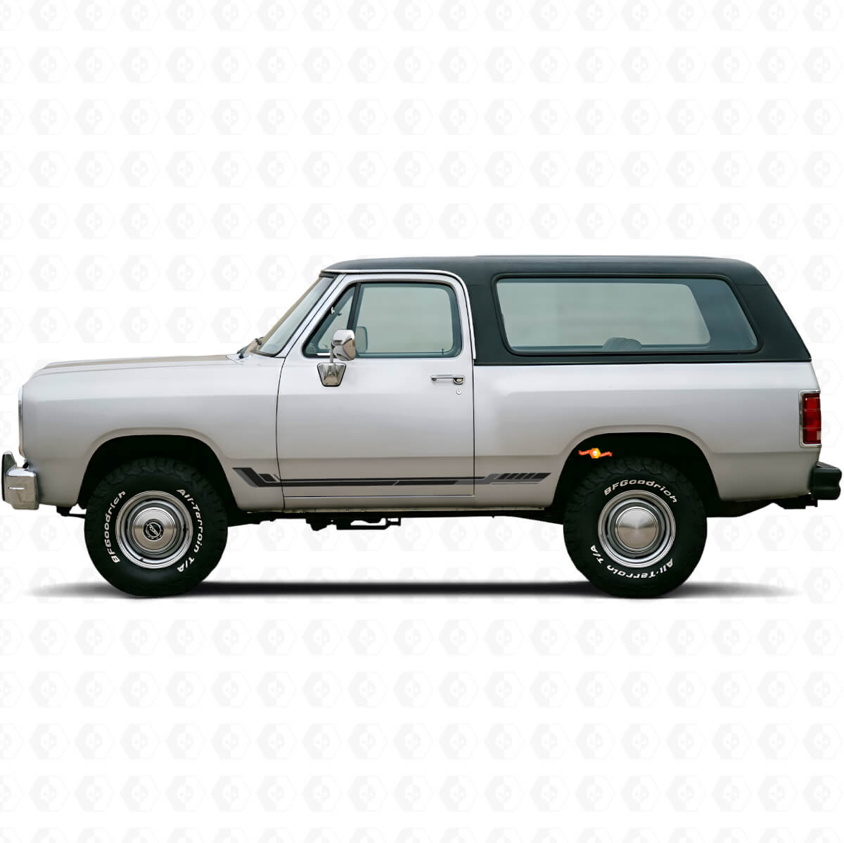 Racing stijl zijstrepen vinyl decal voor Dodge Ramcharger 1974-1993