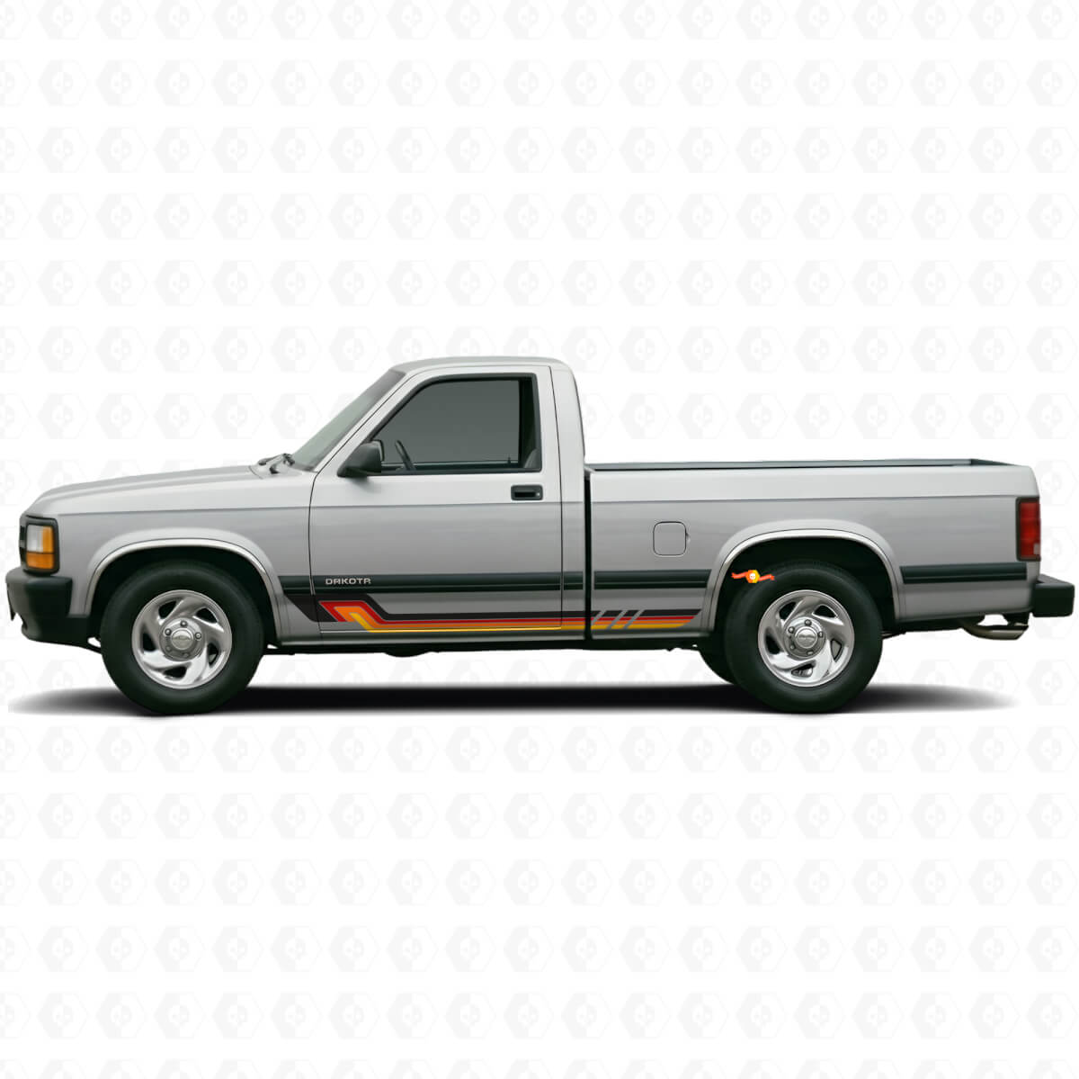Vinylsticker Vintage Stijl Zijstrepen voor Dodge Dakota 1987-1996