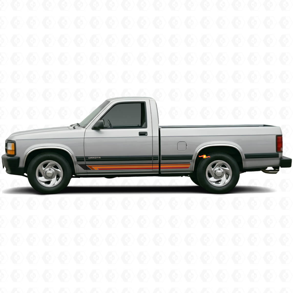 Vintage rechte strepen zij vinyl decal voor Dakota 1987-1996