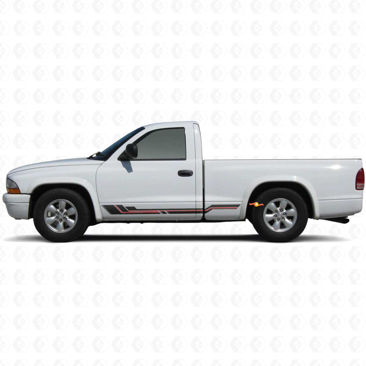 Gebogen Strepen Rocker Panel Vinyl Decal voor Dodge Dakota 1997-2004