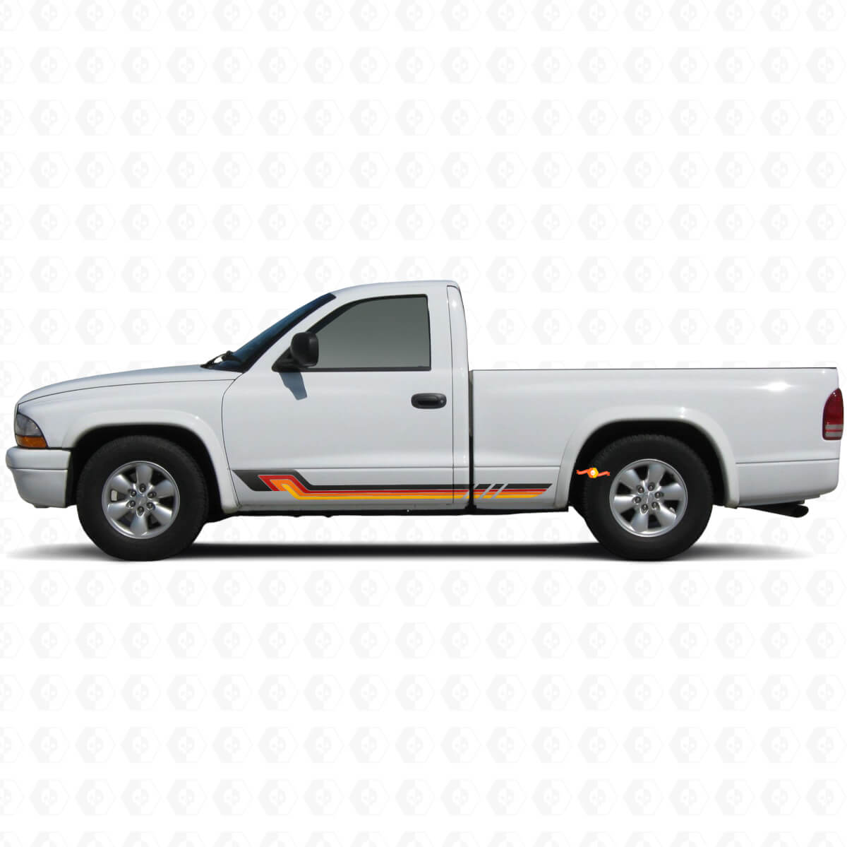 Vintage stijl zijkstrepen vinyl sticker voor Dodge Dakota 1997-2004