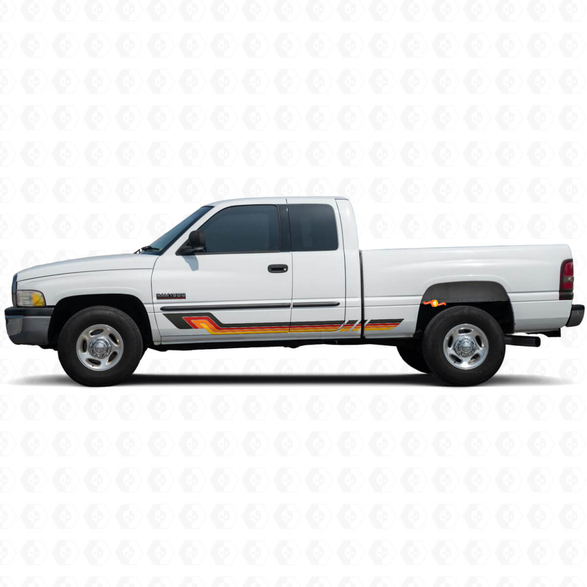 Vinylsticker in vintage stijl zijstrepen voor Dodge Ram 1500 1994-2001