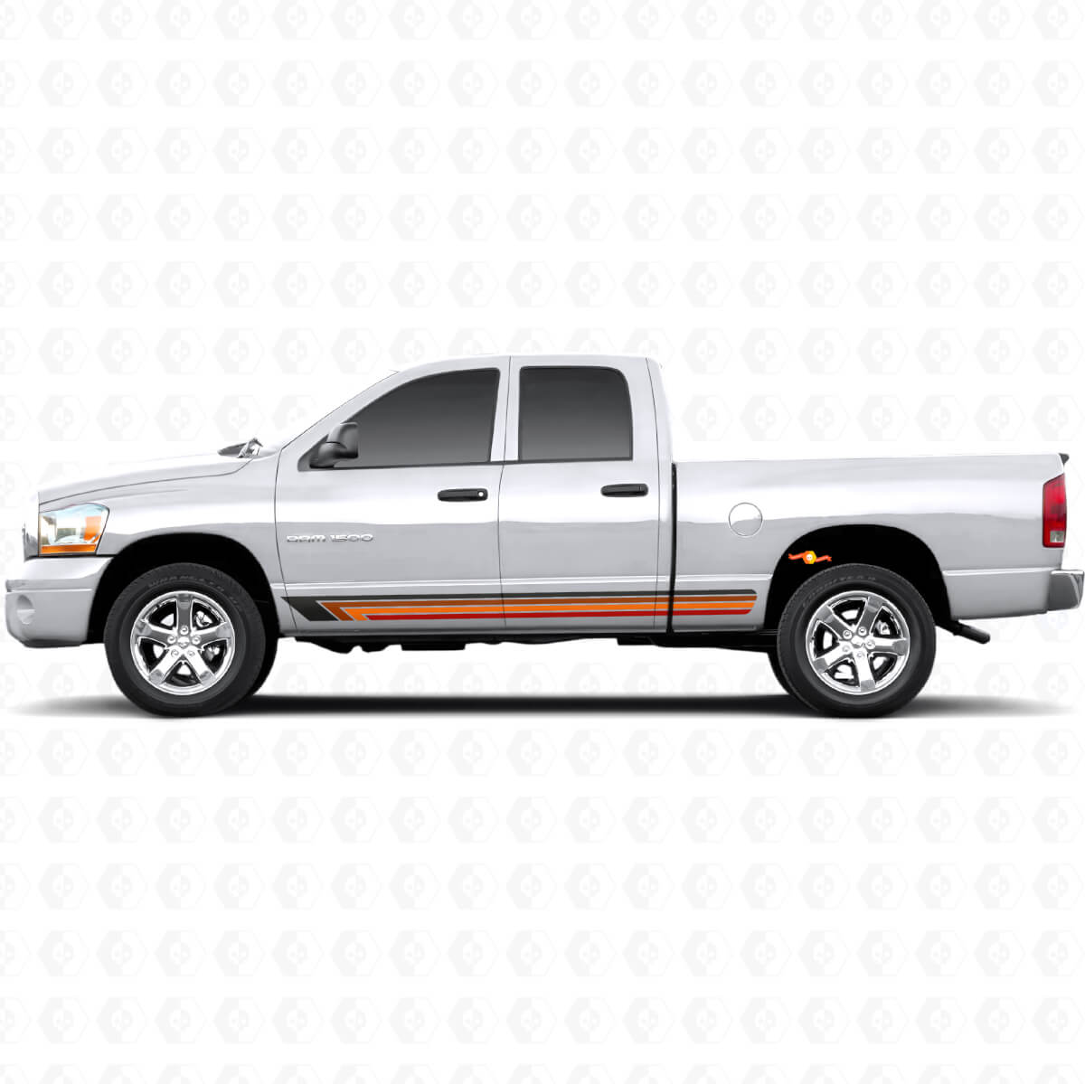 Vintage rechte strepen zijkant vinyl decal voor Ram 1500 2002-2008