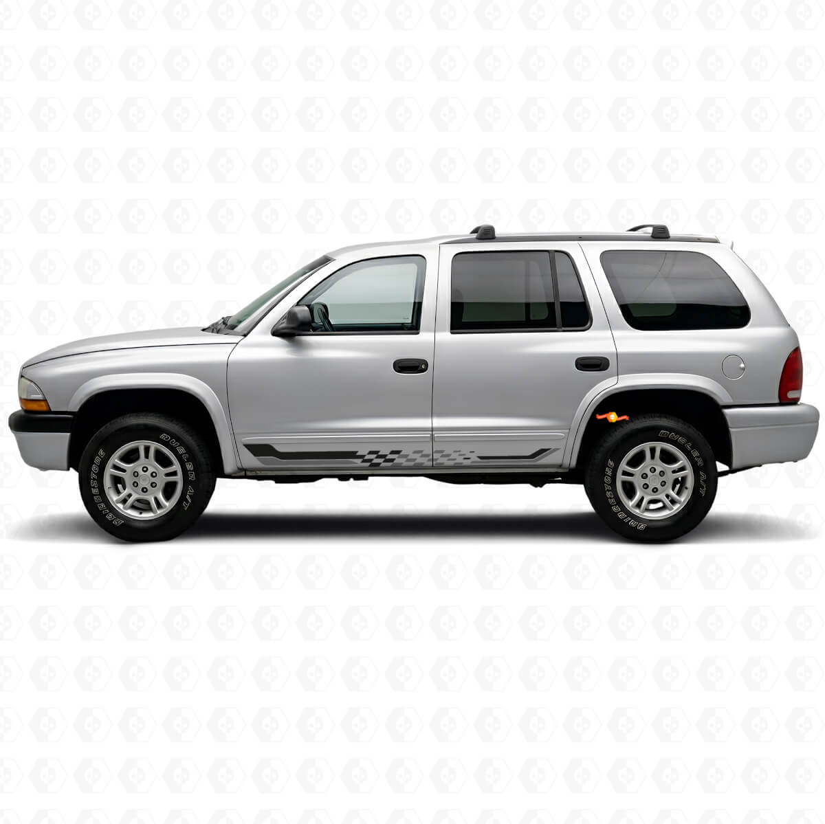 Vlaggenpatroon Zijstrips Vinyl Sticker voor Dodge Durango 1998-2003