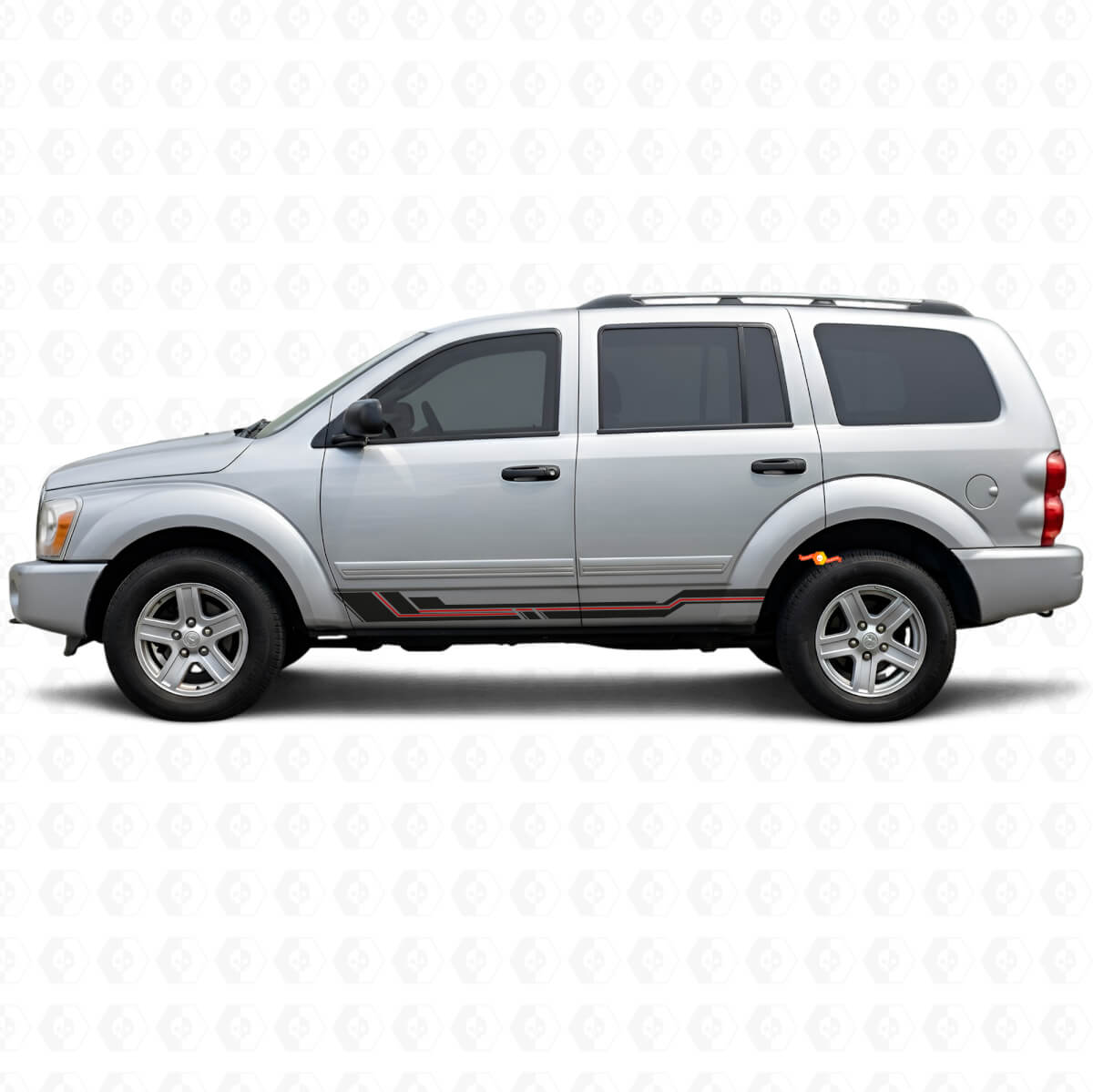 Gebogen Strepen Zijkleprand Vinyl Decal voor Dodge Durango 2004-2009