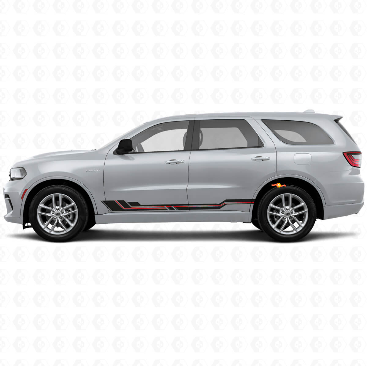 Gebogen Strepen Rocker Panel Vinyl Sticker voor Dodge Durango 2011+
