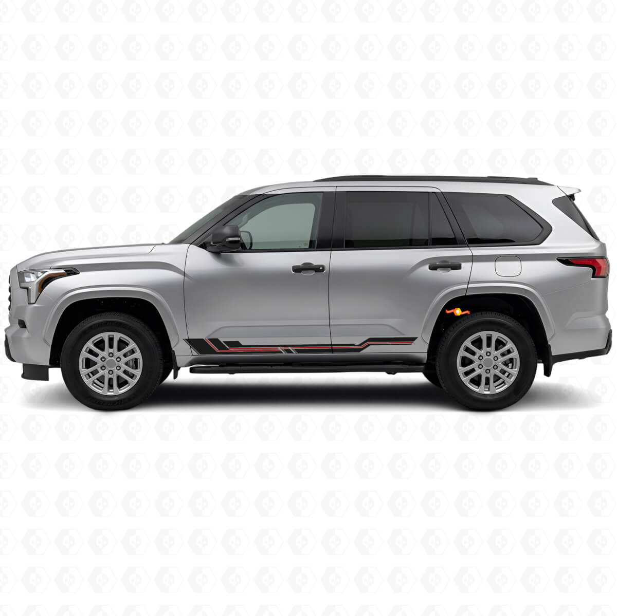 Gecurvde Strepen Rocker Panel Vinyl Decal voor Toyota Sequoia 2022+