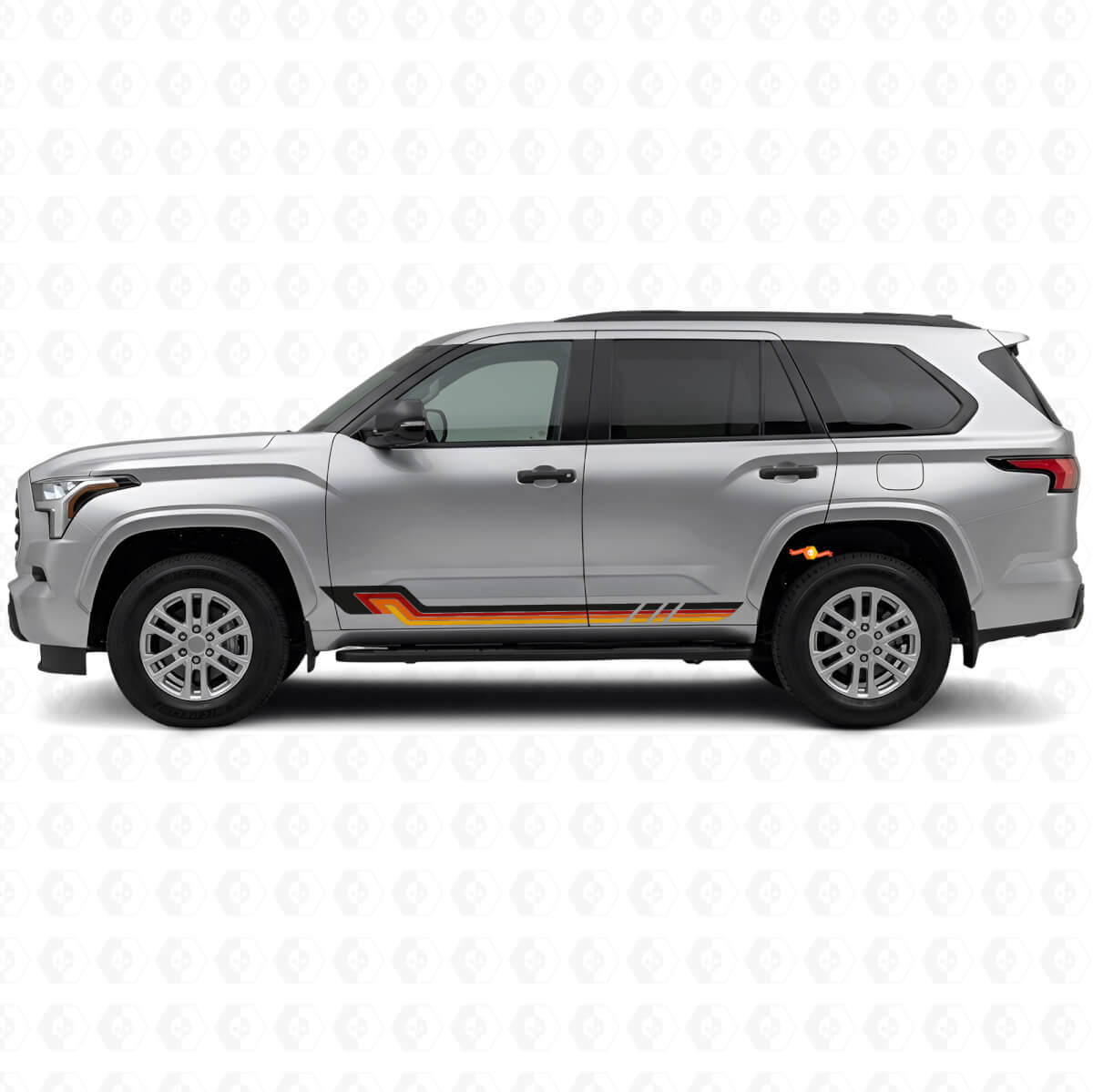 Vinylsticker in vintage stijl zijstrepen voor Toyota Sequoia 2022+