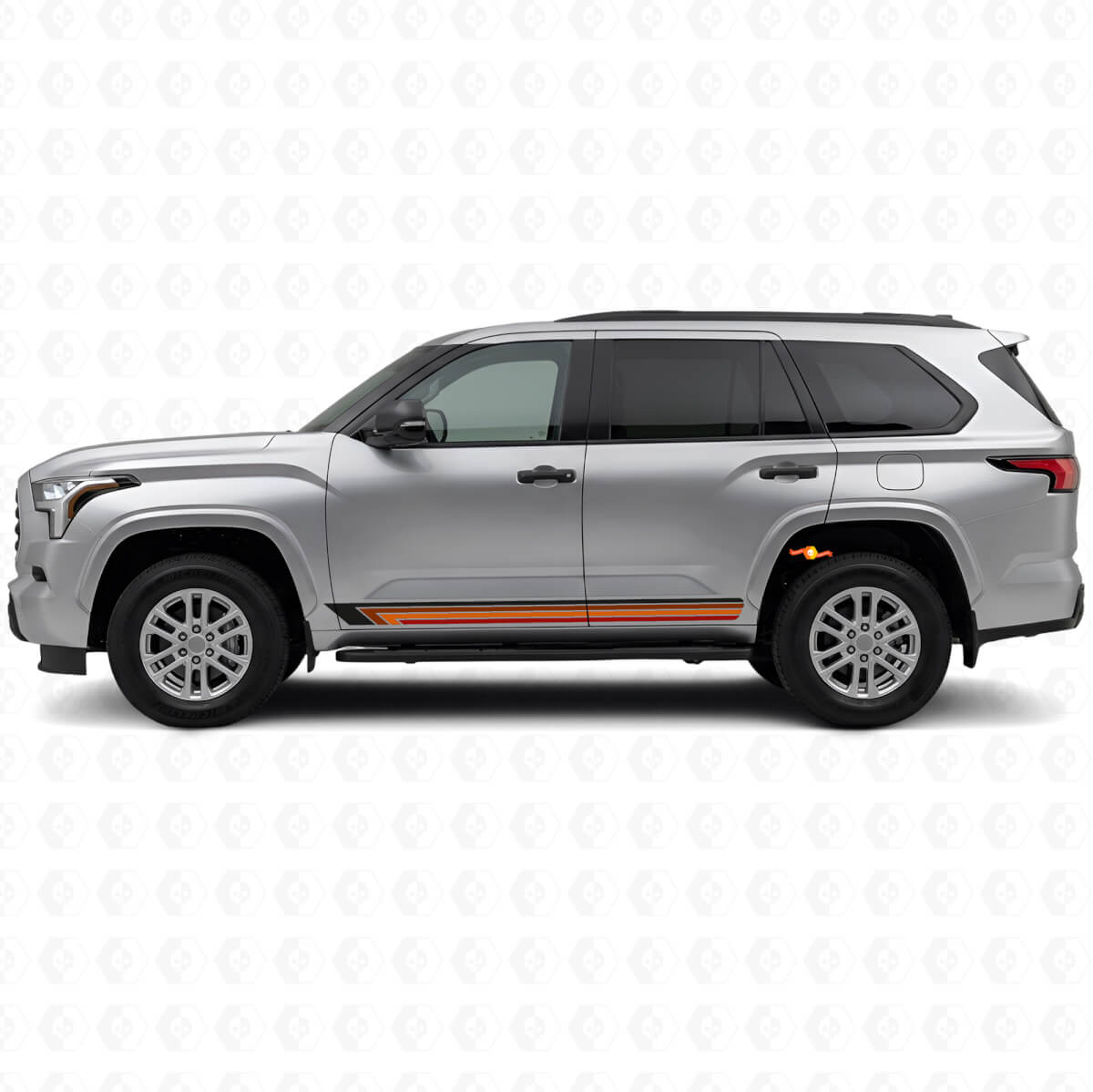 Vintage rechte strepen zij vinyl sticker voor Toyota Sequoia 2022+