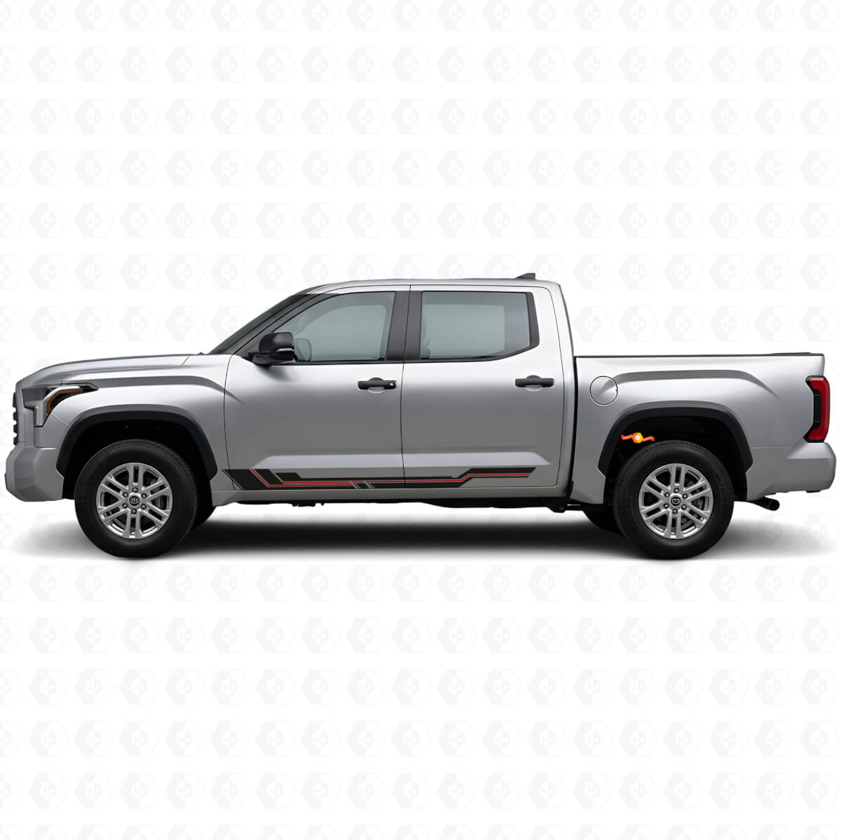 Gebogen Strepen Rocker Panel Vinyl Decal voor Toyota Tundra 2022+