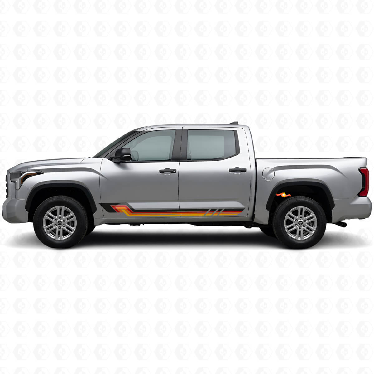 Vinyl Sticker in Vintage Stijl met Zijstrepen voor Toyota Tundra 2022+