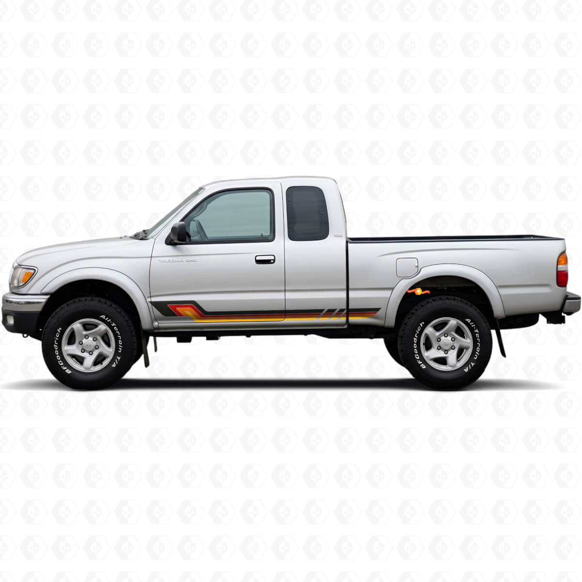 Vintage stijl zijstrepen vinyl sticker voor Toyota Tacoma 1995-2004