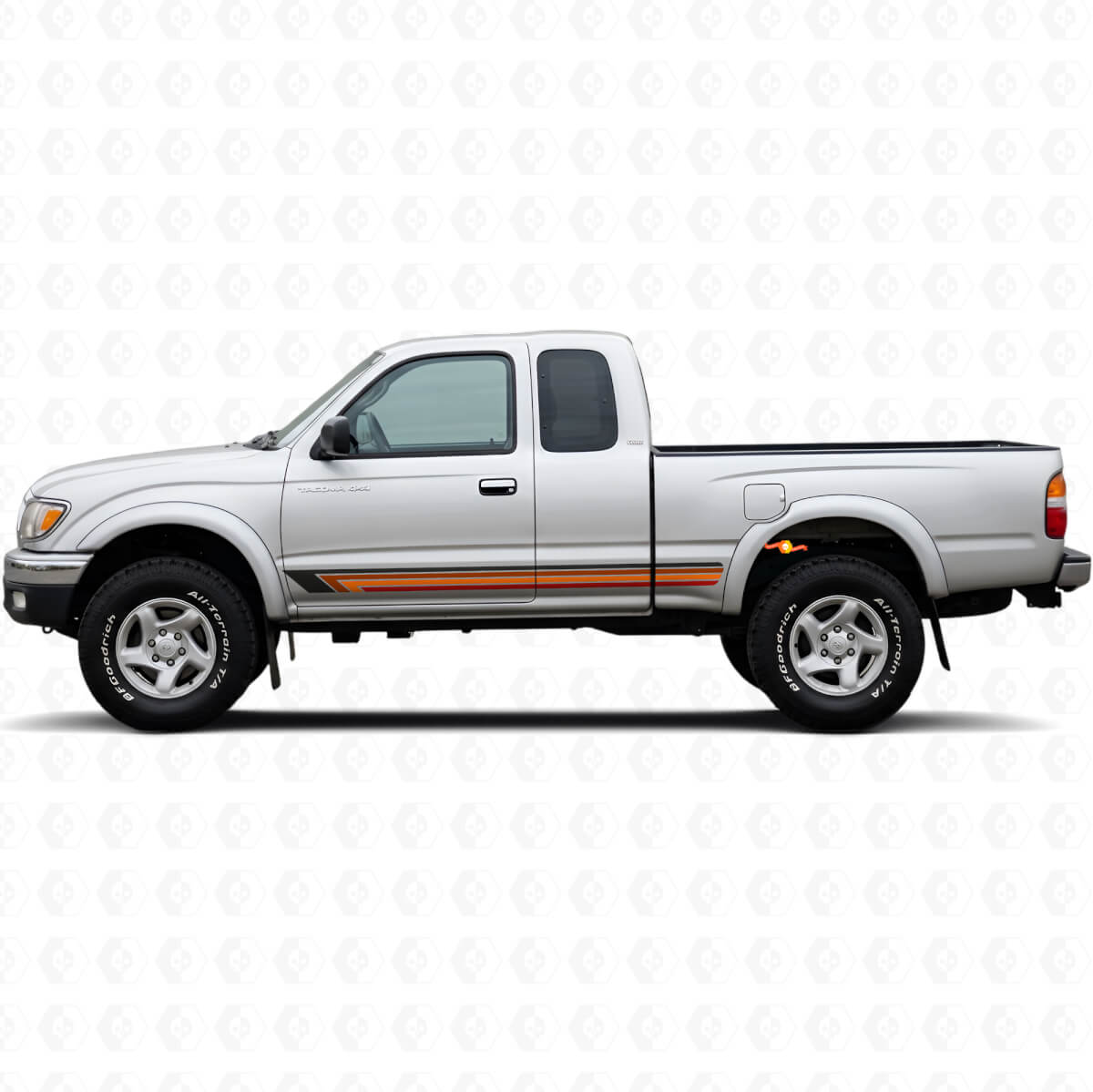 Vintage rechte strepen zij vinyl sticker voor Toyota Tacoma 1995-2004