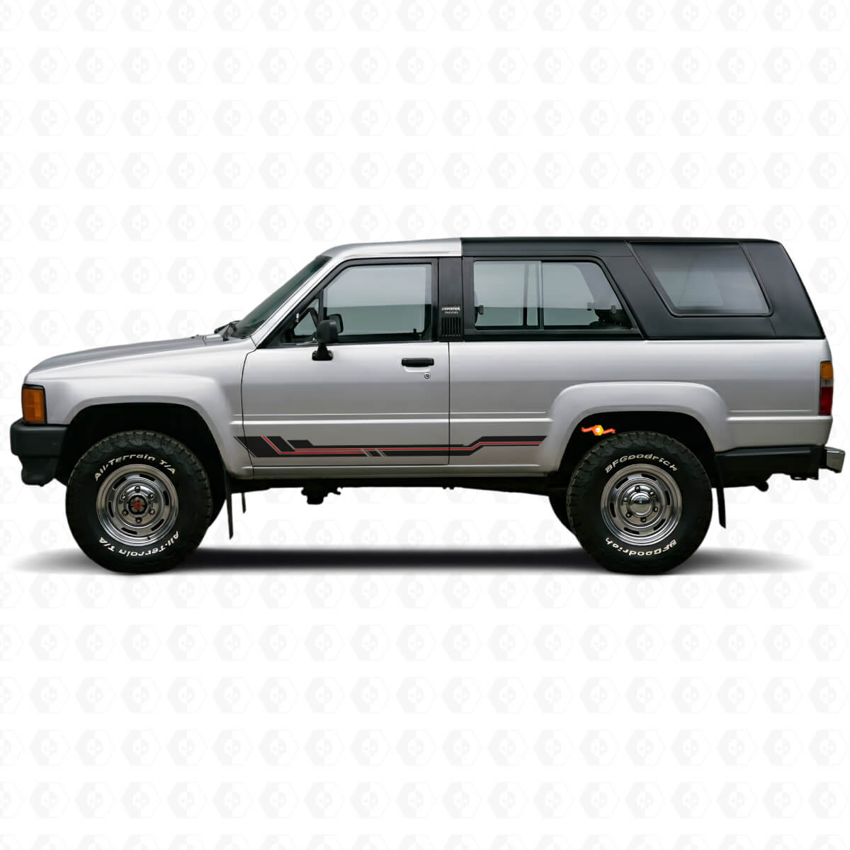 Gebogen Strepen Rocker Panel Vinyl Sticker voor Toyota 4Runner 1984-1989