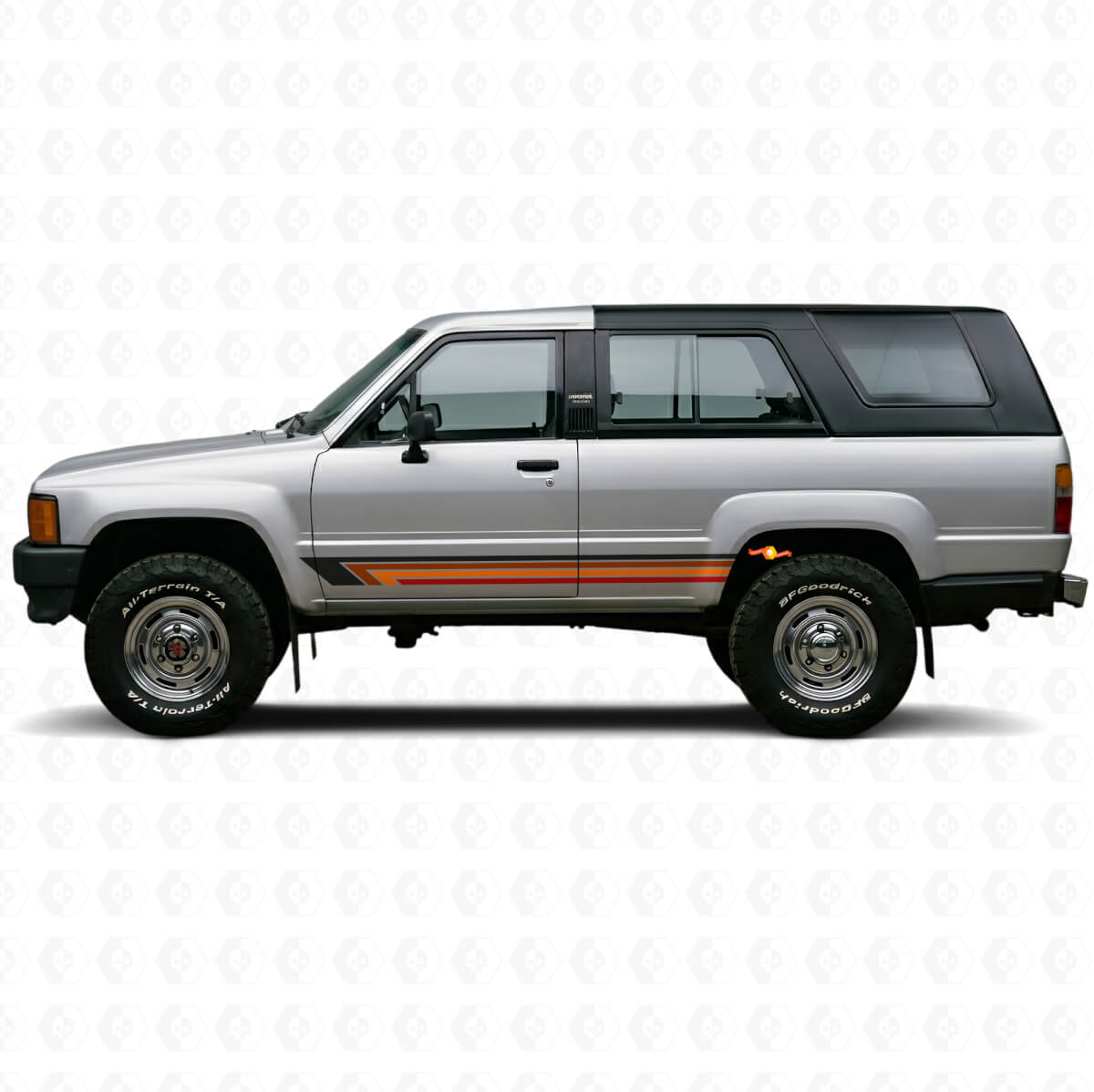 Vintage rechte strepen zijvinylsticker voor Toyota 4Runner 1984-1989