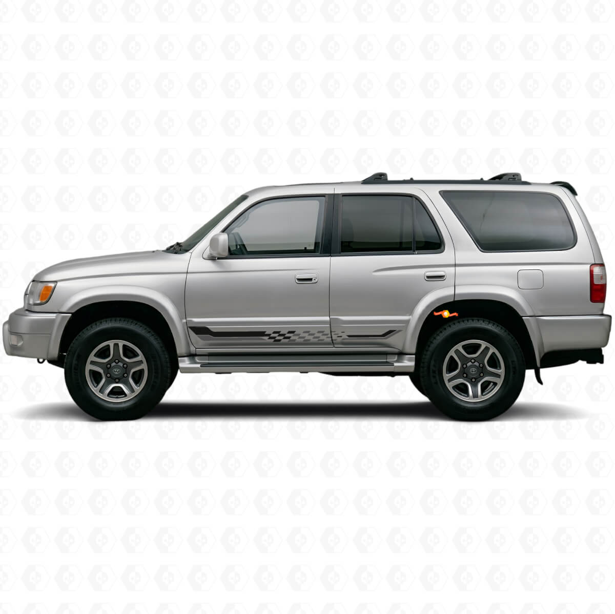 Vinylsticker met dambordzijkstrepen voor Toyota 4Runner 1995-2002