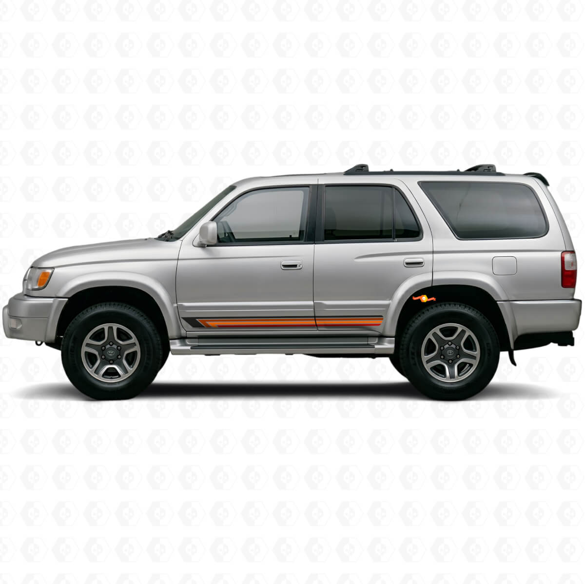 Vintage rechte strepen zijvinylsticker voor Toyota 4Runner 1995-2002