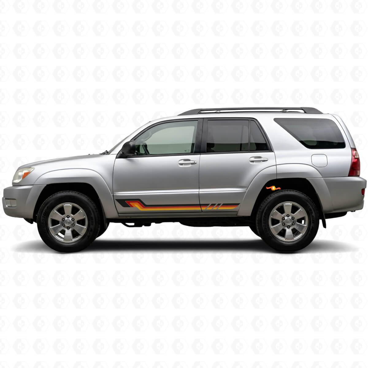 Vinylsticker in Vintage Stijl Zijstrepen voor Toyota 4Runner 2002-2009