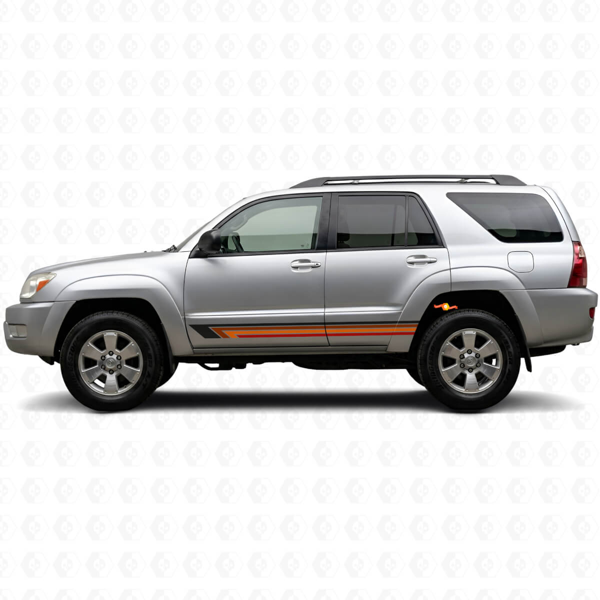 Vintage rechte strepen zijkant vinyl sticker voor Toyota 4Runner 2002-2009