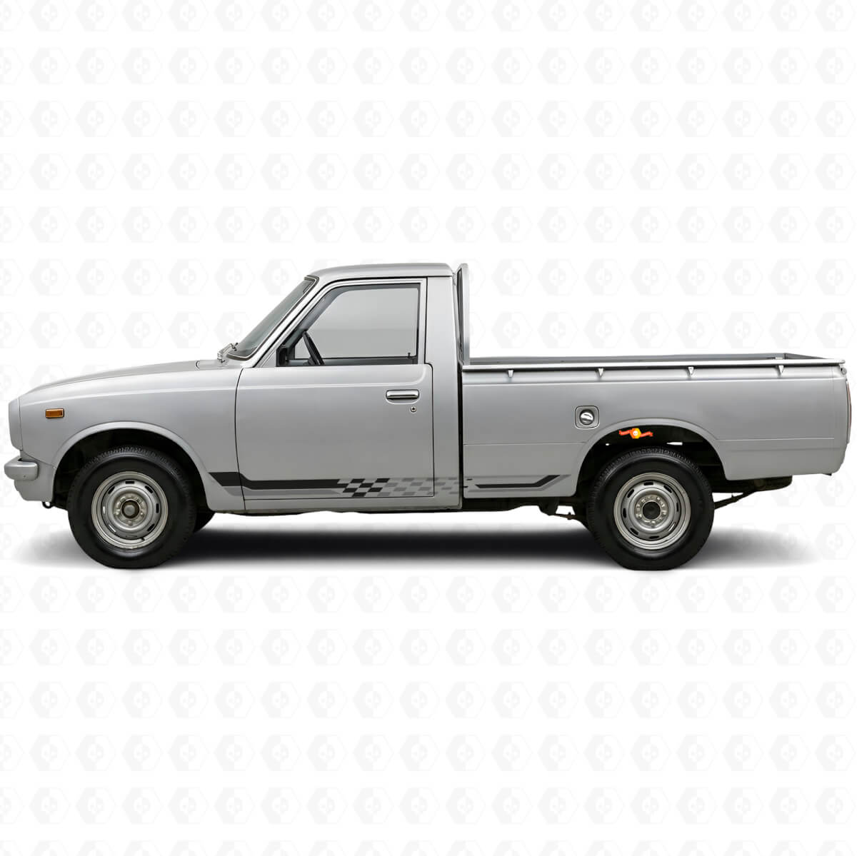Ruitenpatroon Zijstrepen Vinyl Decal voor Toyota Hilux 1968-1972
