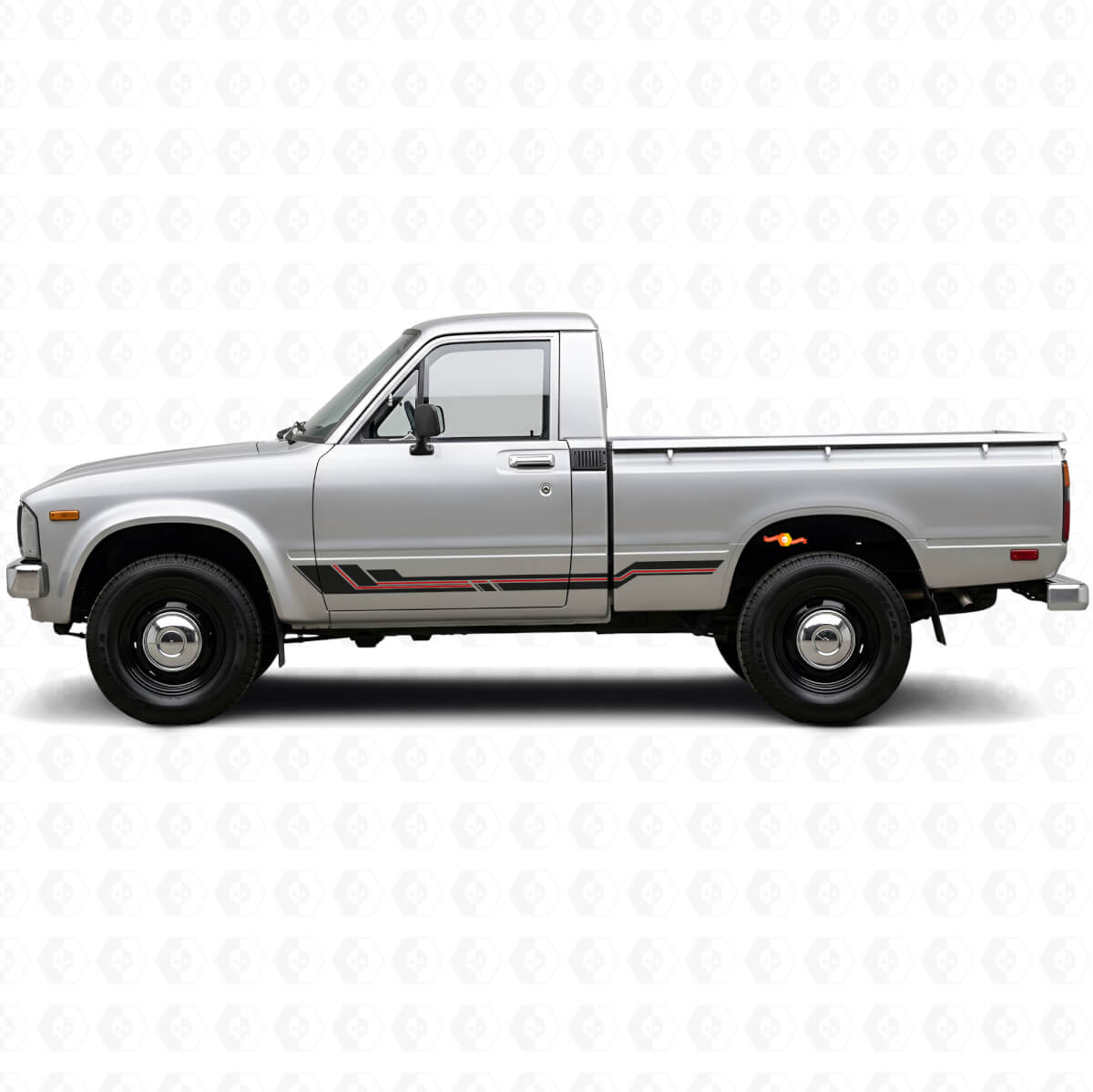 Gebogen Strepen Rocker Panel Vinyl Sticker voor Toyota Hilux 1978-1983