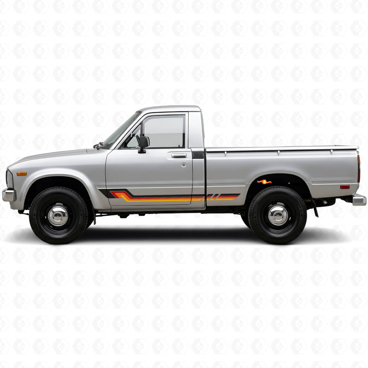 Vinylsticker met vintagestijl zijstrepen voor Toyota Hilux 1978-1983