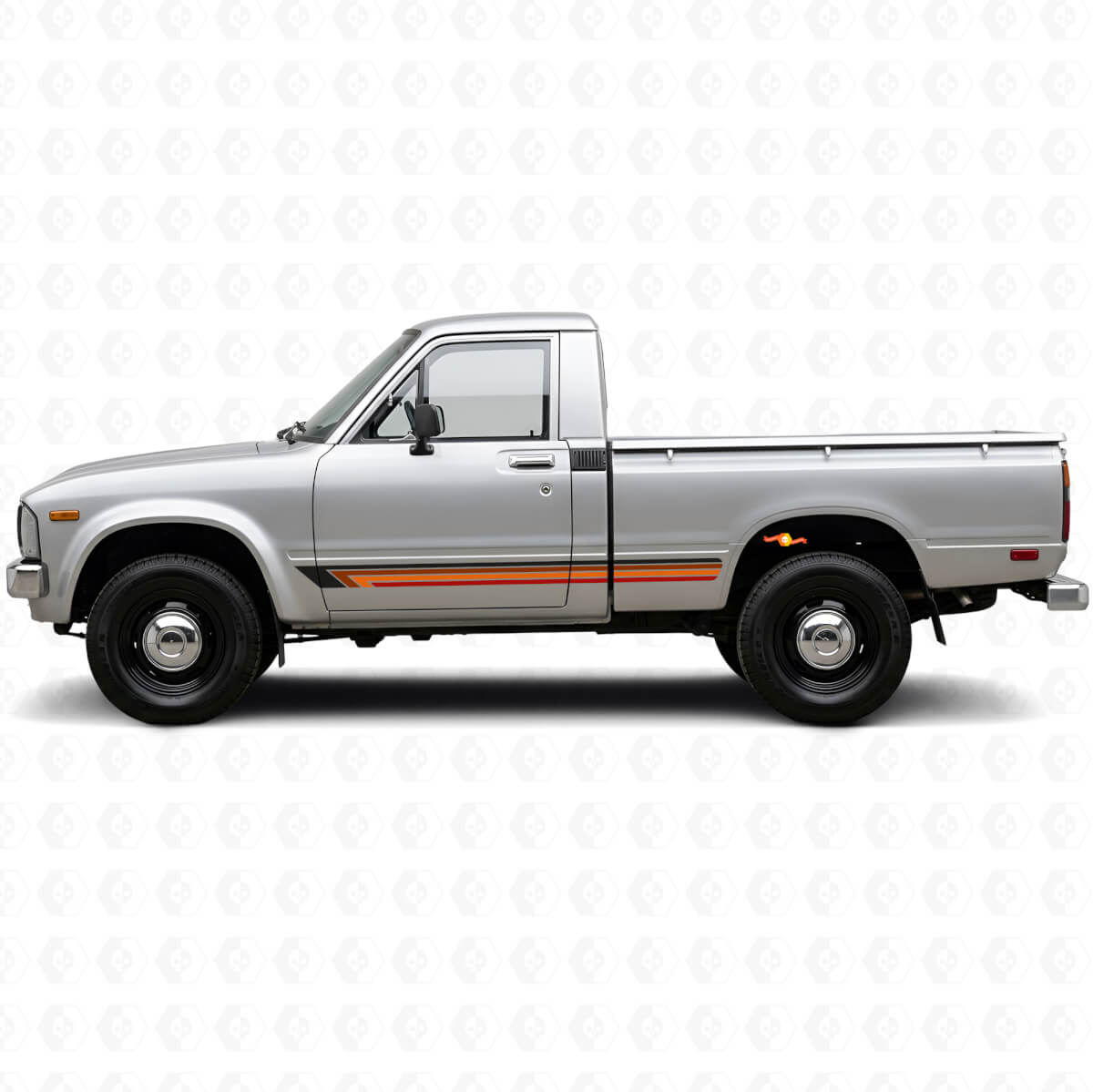 Vintage rechte strepen zijvinylsticker voor Toyota Hilux 1978-1983