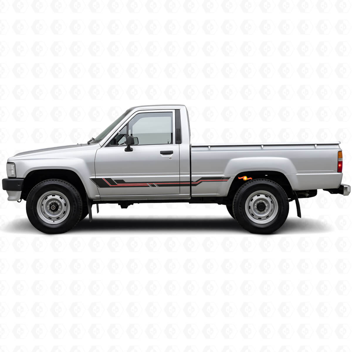Gebogen Strepen Side Skirt Vinyl Sticker voor Toyota Hilux 1983-1988