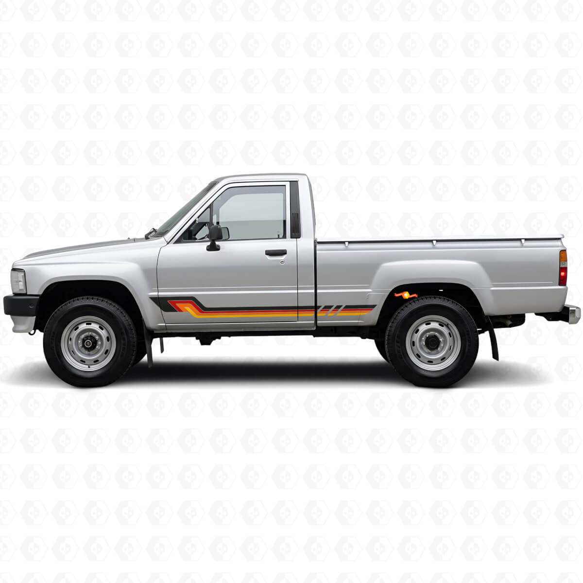 Vintage stijl zijstrepen vinyl sticker voor Toyota Hilux 1983-1988