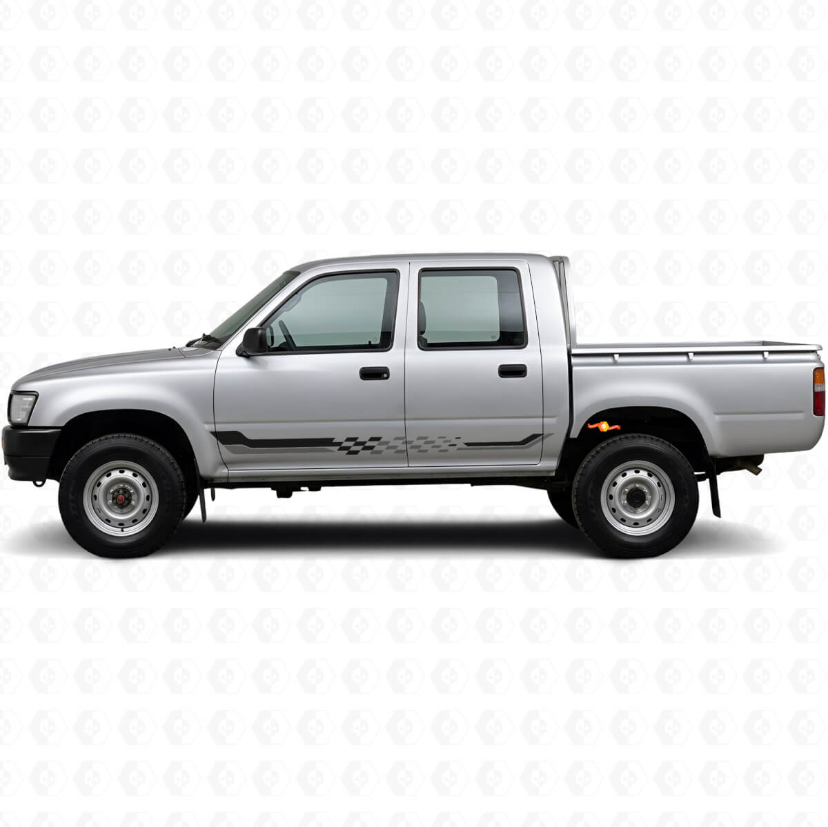 Vinylsticker met dambordstreep voor Toyota Hilux 1988-1997